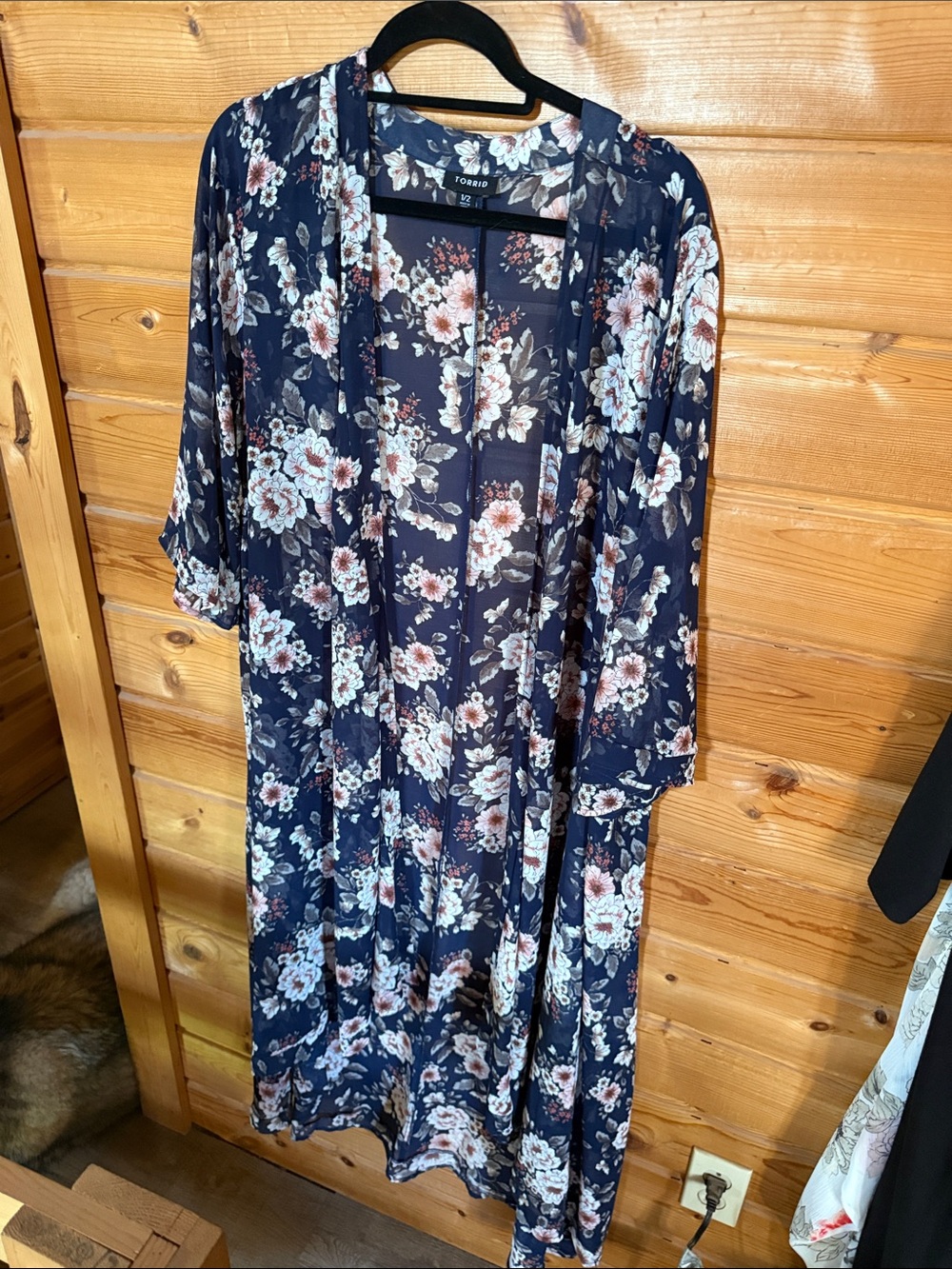 torrid Navy Floral Sheer Duster Kimono